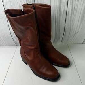 Vintage Martino Canadian Leather Calf High Boots Womens 10 Brown